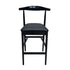 Black Horn Wood Bar Stool with Black Vinyl Cushion