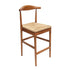 Chestnut Horn Wood Bar Stool with Natural Rope Seat