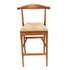 Chestnut Horn Wood Bar Stool with Natural Rope Seat