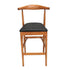 Chestnut Horn Wood Bar Stool with Black Vinyl Cushion