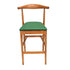 Chestnut Horn Wood Bar Stool with Hunter Green Vinyl Cushion