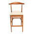Chestnut Horn Wood Bar Stool with Ivory Vinyl Cushion
