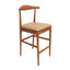 Chestnut Horn Wood Bar Stool with Taupe Vinyl Cushion