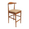 Chestnut Horn Wood Bar Stool with Taupe Vinyl Cushion