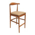 Chestnut Horn Wood Bar Stool with Taupe Vinyl Cushion