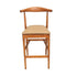 Chestnut Horn Wood Bar Stool with Taupe Vinyl Cushion