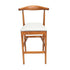 Chestnut Horn Wood Bar Stool with White Vinyl Cushion