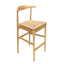 Natural Horn Wood Bar Stool with Natural Rope Seat