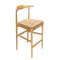 Natural Horn Wood Bar Stool with Natural Rope Seat