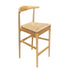 Natural Horn Wood Bar Stool with Natural Rope Seat