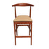 Walnut Finish Horn Wood Bar Stool with Taupe Vinyl Cushion