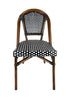 Toulouse Black and White French Bistro Set Includes 40" Table and 4 Chairs FBK-BLA-BLA4-AX