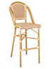 Toulouse Beige and Maroon French Bistro Barstool 30" Seat Height Hand Woven Wicker BBPWM-AX-T
