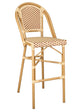 Toulouse Beige and Maroon French Bistro Barstool 30" Seat Height Hand Woven Wicker BBPWM-AX-T