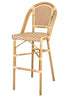 Toulouse Beige and Maroon French Bistro Barstool 30" Seat Height Hand Woven Wicker BBPWM-AX-T