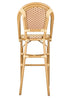 Toulouse Beige and Maroon French Bistro Barstool 30" Seat Height Hand Woven Wicker BBPWM-AX-T