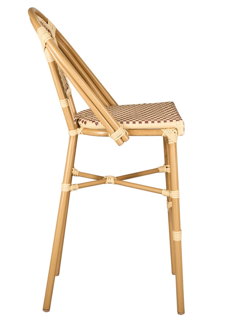 Toulouse Beige and Maroon French Bistro Barstool 30