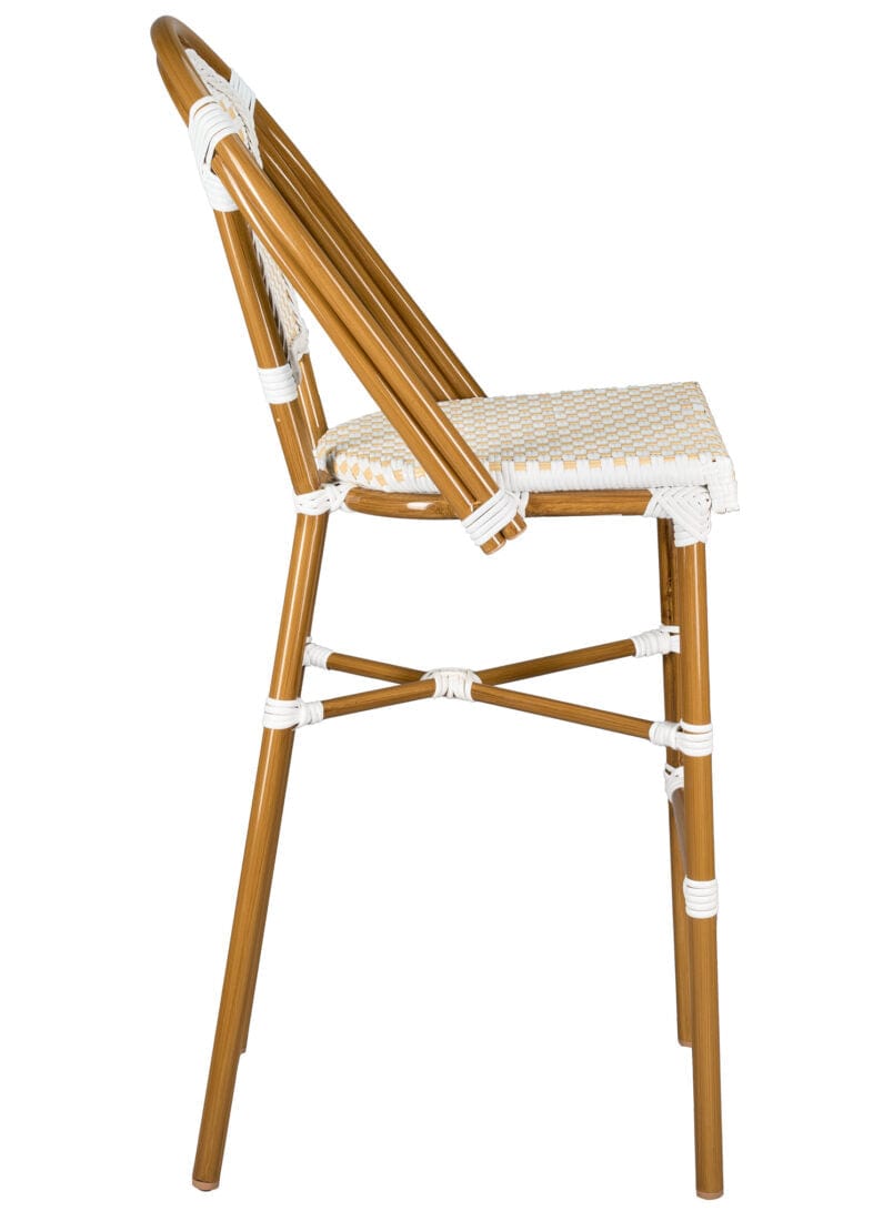 Toulouse White and Beige French Bistro Barstool BBPWB-AX-T