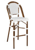 Toulouse White and White French Bistro Barstool 30" Seat Height Hand Woven Wicker BBPWD-AX-T
