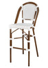 Toulouse White and White French Bistro Barstool 30" Seat Height Hand Woven Wicker BBPWD-AX-T