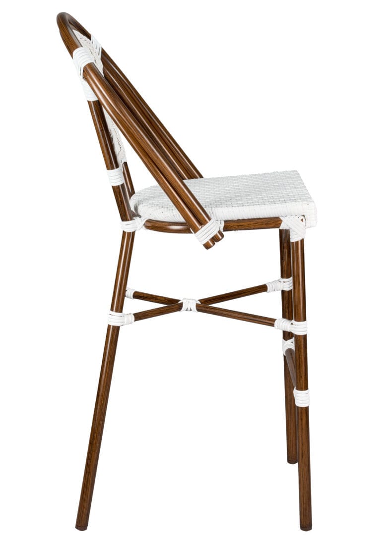 Toulouse White and White French Bistro Barstool 30