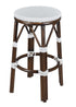 Toulouse White on White Dark Frame 26" Counter Height No Back Bistro Barstool BCNBPWD-AX-T