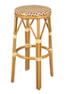 Toulouse Beige and Maroon 30" Full Height No Back Bistro Barstool BFNBPWM-AX-T
