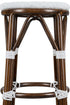 Toulouse White on White Dark Frame 30" Full Height No Back Bistro Bar Stool BFNBPWD-AX-T