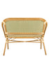 Toulouse Beige on Green Light Pipe Bistro Bench Seats 2 PE Rattan BNBPBG-AX-T