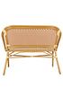 Toulouse Beige on Maroon Light Pipe Bistro Bench Seats 2 PE Rattan BNBPBM-AX-T
