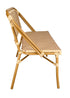 Toulouse Beige on Maroon Light Pipe Bistro Bench Seats 2 PE Rattan BNBPBM-AX-T
