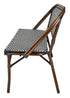 Toulouse Black on White Dark Frame Bistro Bench Seats 2 PE Rattan BNBPBLA-AX-T