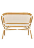 Toulouse White on Beige Medium Frame Bistro Bench Seats 2 PE Rattan BNBPWB-AX-T