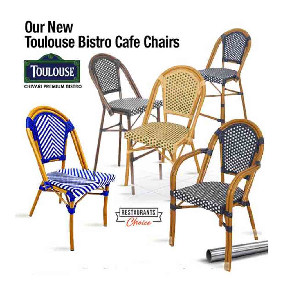 Toulouse Scratch and Dent Black and White French Bistro Chair Patio Dining with Arms CBPABLA-AX-T-SD