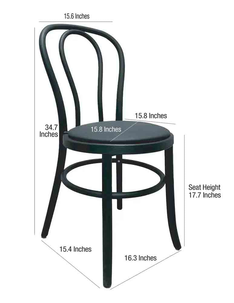 Chivari Black Licorice Resin Bentwood Festive Chair CBFRB-ZG-T