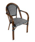 Toulouse Black and White French Bistro Set Includes 48" x 36" Table and 4 Chairs with Arms FBK-SQ-BLA-ABLA4-AX