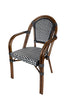 Toulouse Black and White French Bistro Set Includes 40" Table and 4 Chairs with Arms FBK-BLA-ABLA4-AX