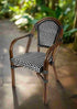 Toulouse Black and White French Bistro Set Includes 40" Table and 4 Chairs with Arms FBK-BLA-ABLA4-AX