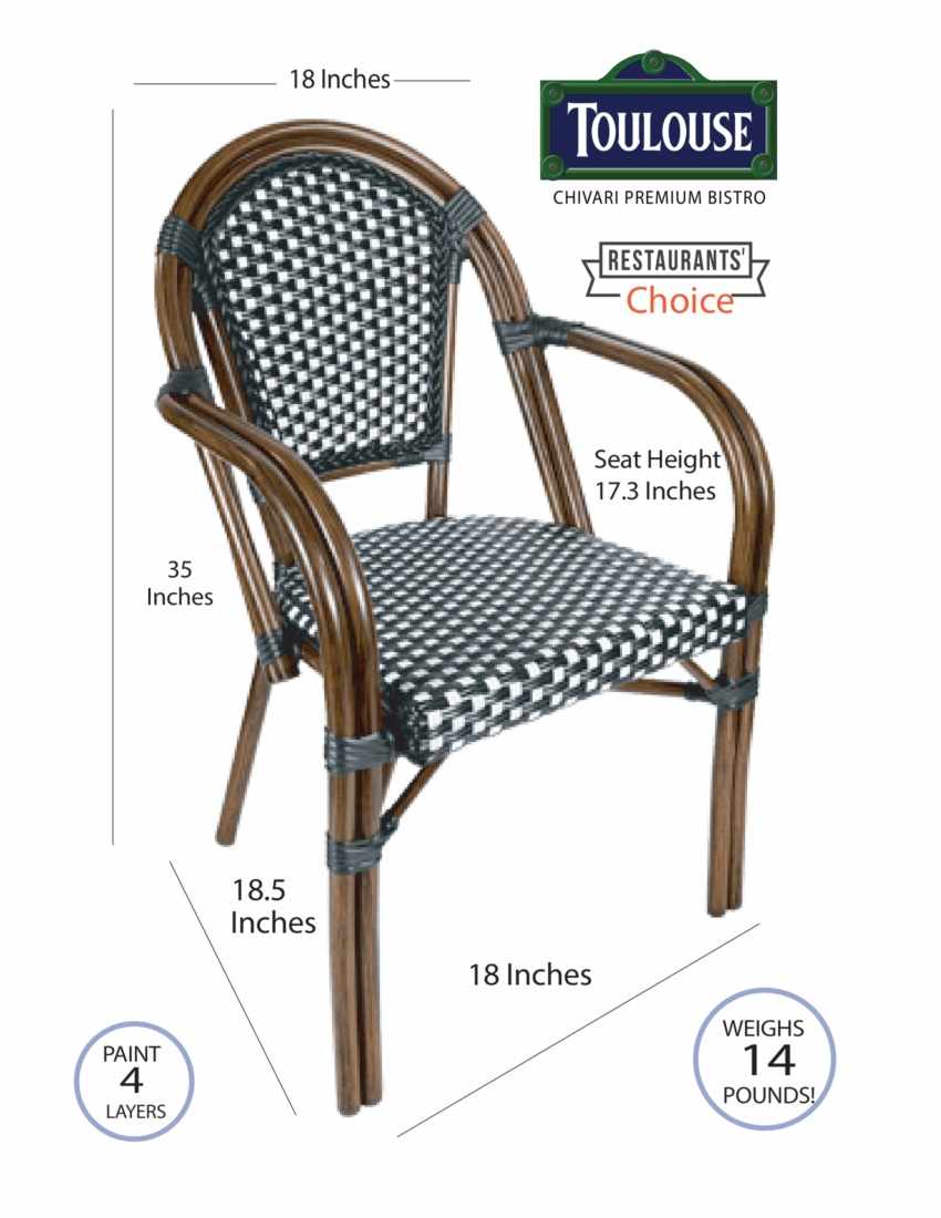 Toulouse Black and White French Bistro Set Includes 40