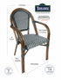 Toulouse Black and White French Bistro Set Includes 40" Table and 4 Chairs with Arms FBK-BLA-ABLA4-AX