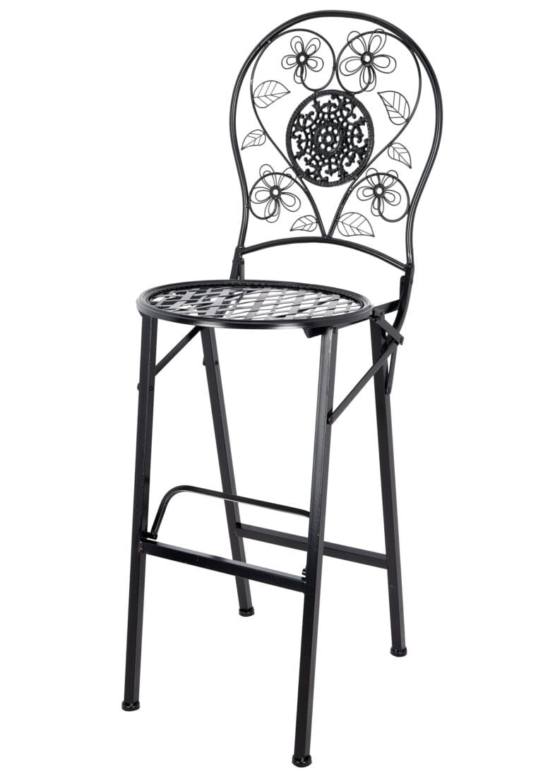 Chivari Black Barcelona Bistro Barstool with Round Seat and Back by Chivari (Per Chair Price Shown – Sold only in Quantities of 2) BBBRRB-AX-T