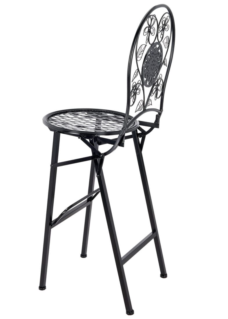 Chivari Black Barcelona Bistro Barstool with Round Seat and Back by Chivari (Per Chair Price Shown – Sold only in Quantities of 2) BBBRRB-AX-T