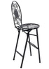 Chivari Black Barcelona Bistro Barstool with Round Seat and Back by Chivari (Per Chair Price Shown – Sold only in Quantities of 2) BBBRRB-AX-T