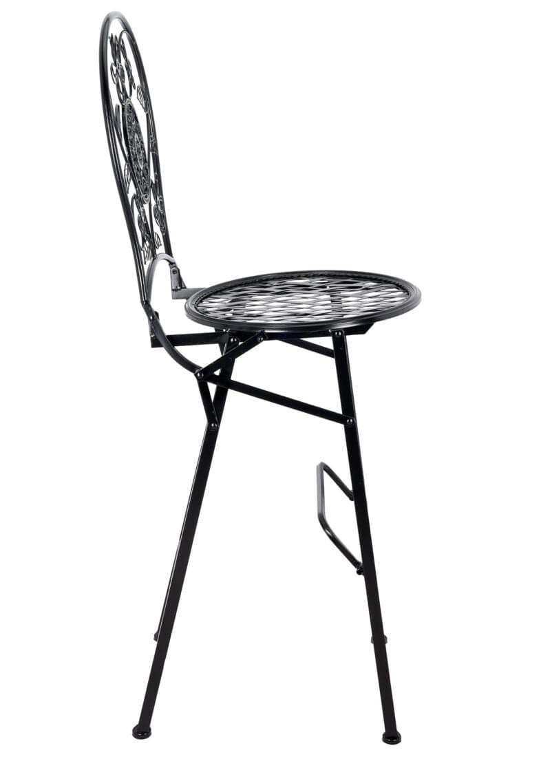 Chivari Black Barcelona Bistro Barstool with Round Seat and Back by Chivari (Per Chair Price Shown – Sold only in Quantities of 2) BBBRRB-AX-T
