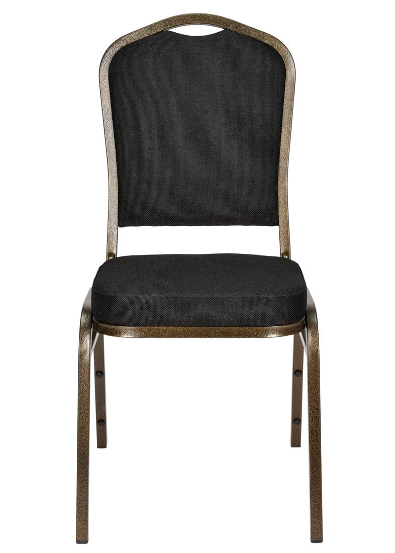 Chivari Black Fabric on Gold Vein Frame Crown Banquet Chair CQCFBU-ZF-T