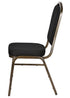 Chivari Black Fabric on Gold Vein Frame Crown Banquet Chair CQCFBU-ZF-T