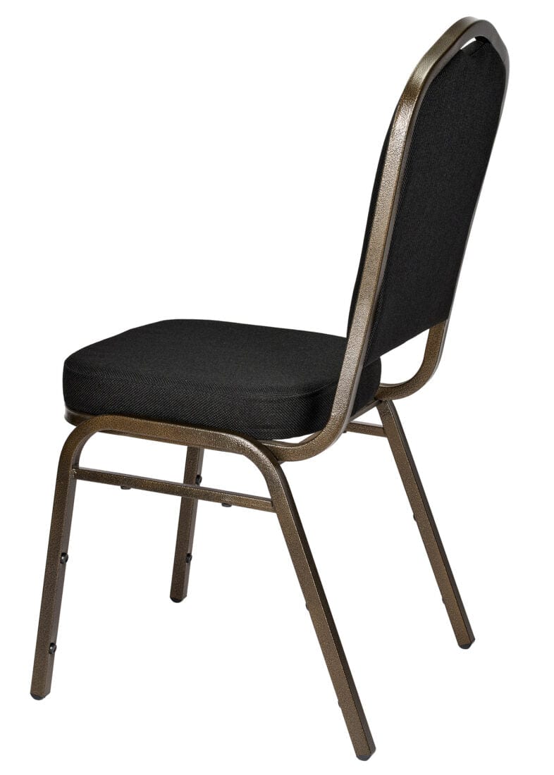Chivari Black Fabric on Gold Vein Frame Crown Banquet Chair CQCFBU-ZF-T