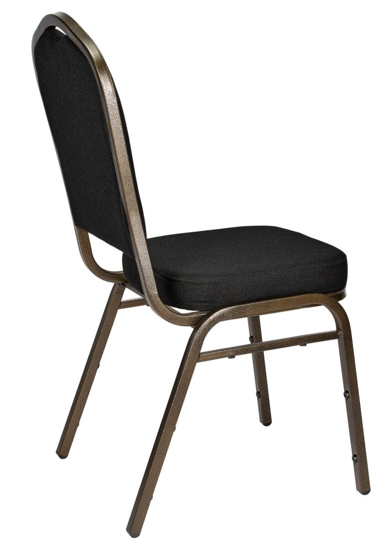 Chivari Black Fabric on Gold Vein Frame Crown Banquet Chair CQCFBU-ZF-T