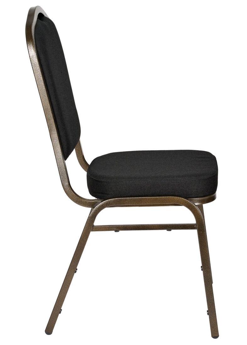 Chivari Black Fabric on Gold Vein Frame Crown Banquet Chair CQCFBU-ZF-T