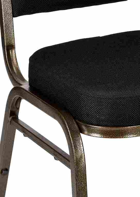 Chivari Black Fabric on Gold Vein Frame Crown Banquet Chair CQCFBU-ZF-T